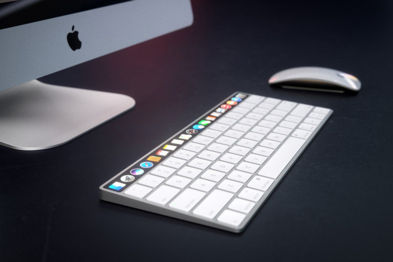Designers showed a concept keyboard Apple Magic Keyboard with OLED panel instead of buttons Designers showed a concept keyboard Apple Magic Keyboard with OLED panel instead of buttons