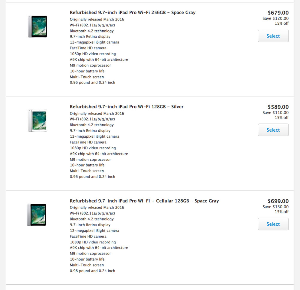 Apple has begun selling restored 9.7 inch iPad Pro is discounted to $140