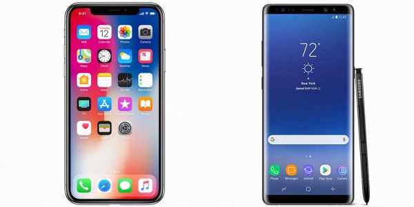 Samsung Galaxy Note vs iPhone X 9