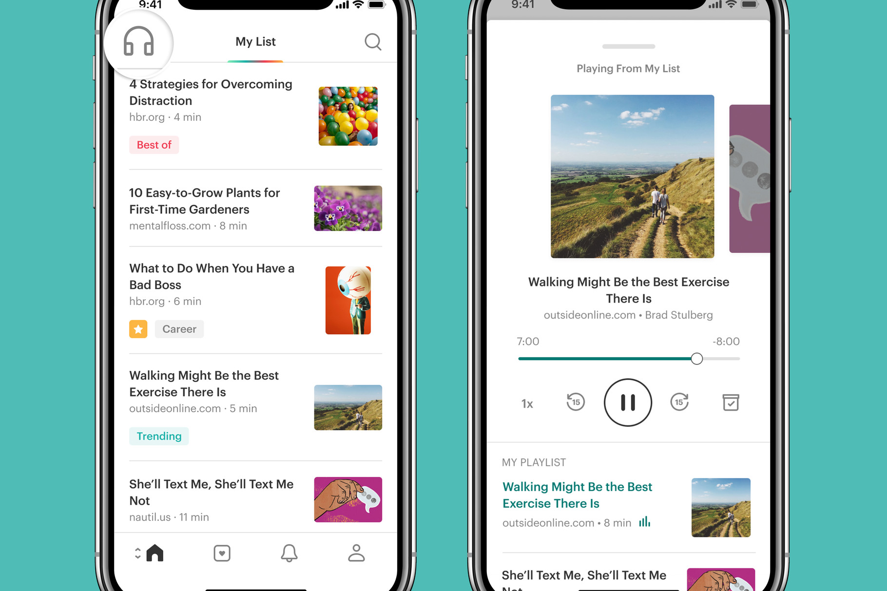 The Pocket app has a new design and updated feature to listen to text The Pocket app has a new design and updated feature to listen to text