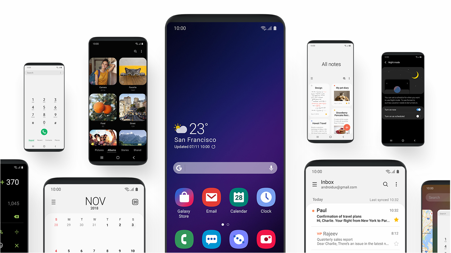 Samsung showed the Galaxy S10 interface