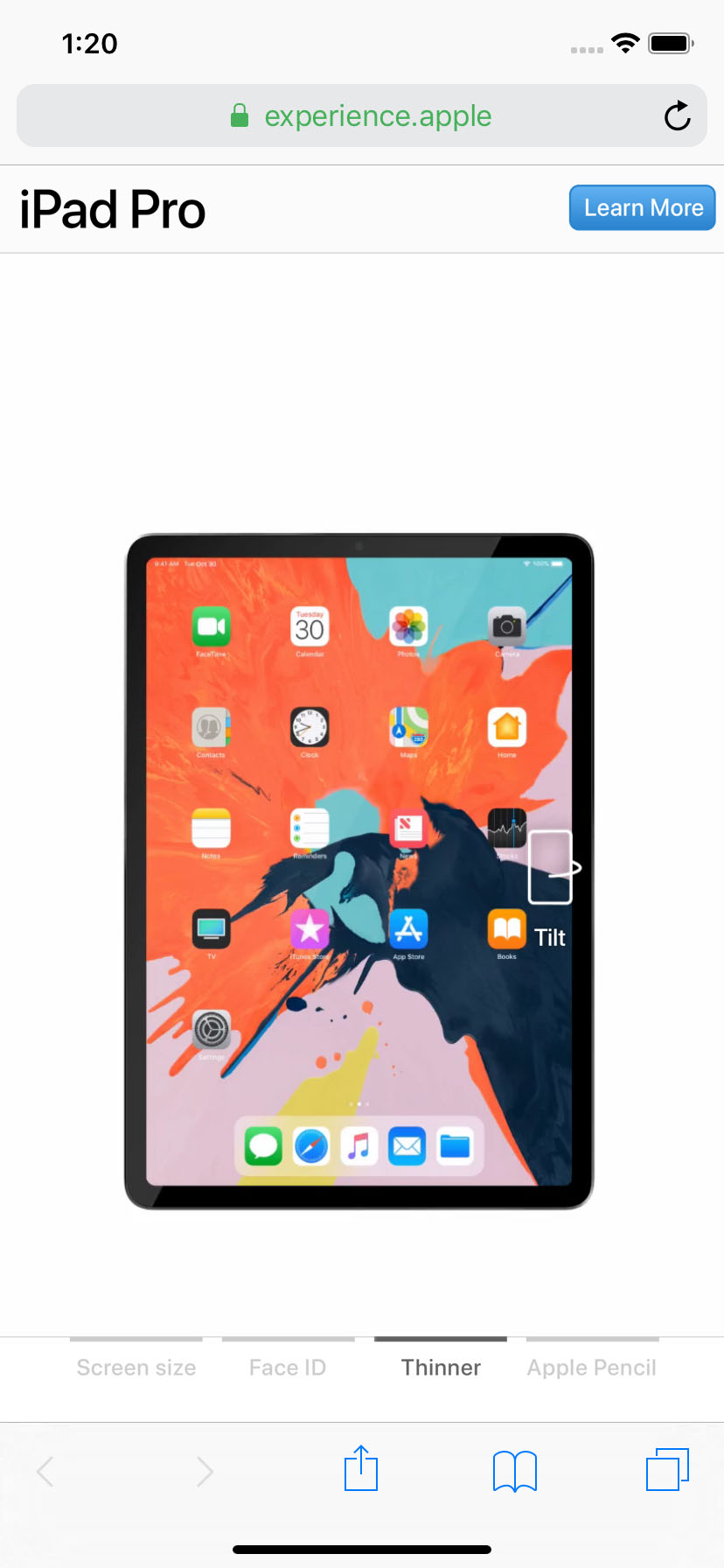 Apple has launched an interactive website advertising the iPad Pro 2018